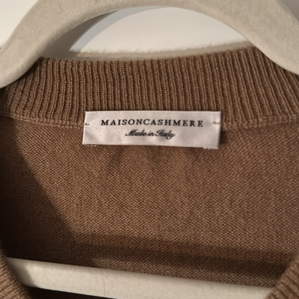 🐦🔥 MAISON 🐦🔥CASHMERE Women’s Pure Cashmere vest Camel size M - Picture 4 of 17